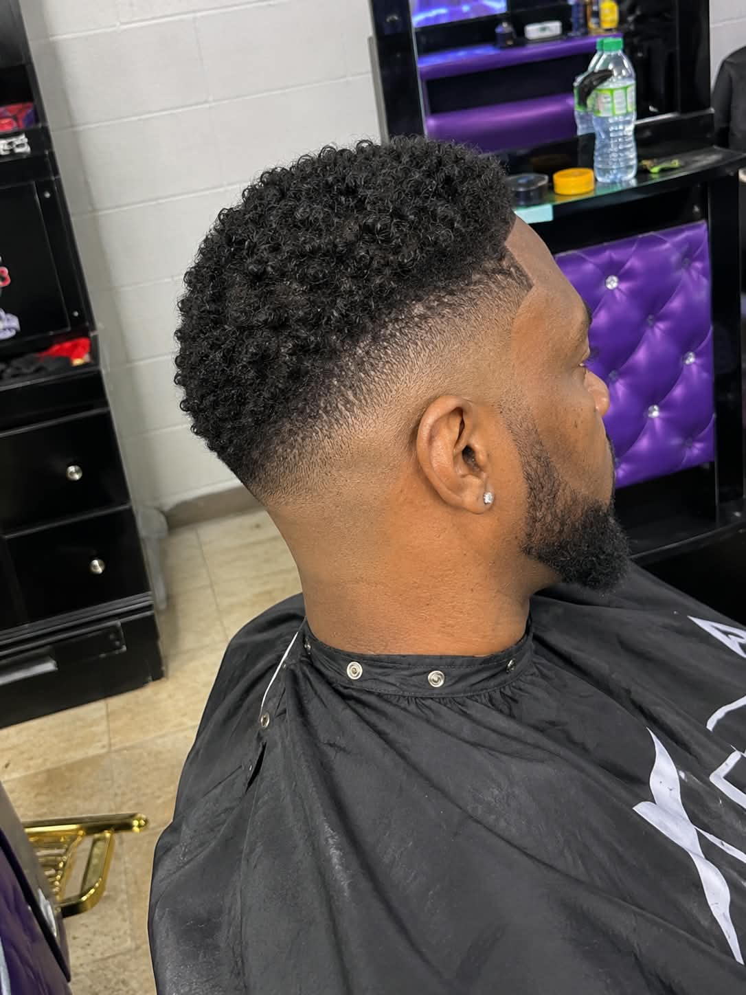 Curly Top Fade